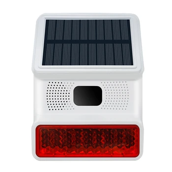 1 БР 433 Mhz акумулаторна безжична алармена система на слънчеви батерии, аларма с усещането за човешкото тяло, бял за работа на открито
