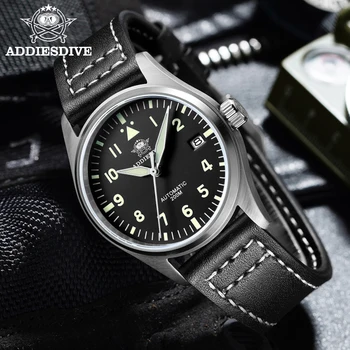 Часовници Addies Dive Pilot С автоматични механичен часовник за водолази C3, Светещи часовници за водолази, Сапфирен кристал, часовник за гмуркане на 200 м, мъжки часовник