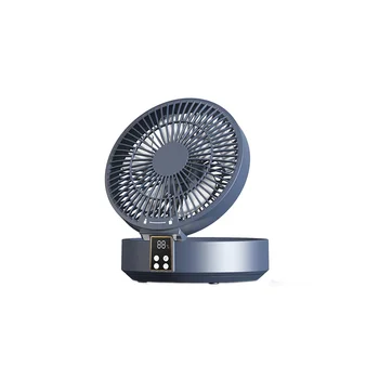 Безжична вентилатора за охлаждане на околния въздух с дистанционно управление с led подсветка на Сгъваеми електрически стенен вентилатор Настолен вентилатор син