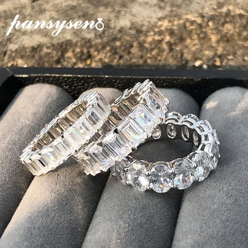 PANSYSEN сватбени пръстени от 100% сребро 925 проба с високо съдържание на въглерод, сватбени бижута пръстени за жени на едро