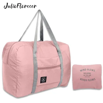 JulioFlorecer/нови найлонови сгъваеми пътни чанти унисекс чанта с голям капацитет, багаж, водоустойчиви дамски чанти, мъжки пътни чанти, директна доставка