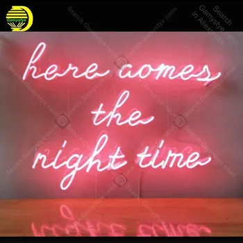 Тук Идва Нощен Неонова реклама Стъклена Тръба Ръчно изработени неонова светлинна Табела Краси Прозореца на Дома стаите в Култ Неонови Светлини Рекламират