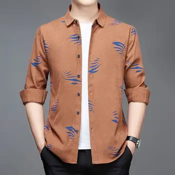 Модерен мъжки вельветовая риза с дълъг ръкав, пролет-есен, нова градинска дрехи, корейски дрехи, бизнес ежедневното палто с принтом, най-2023
