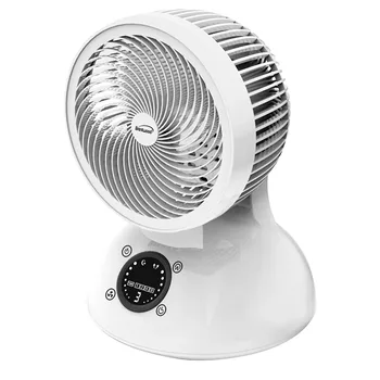 6-инчов трехскоростной въртящ се настолен вентилатор с таймер и дистанционно управление бял цвят