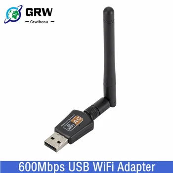 Grwibeou 600 Mbps с USB Wifi адаптер двойна лента 2,4 G/5,8 G безжичен адаптер 802.11 ac USB Wifi адаптер за настолни и преносими КОМПЮТРИ
