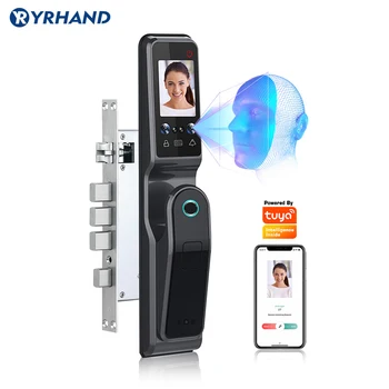 3D биометричните камера за сигурност за лице, интелигентна система за заключване на вратите, Wi-Fi, Sasha, цифрова парола, електронен ключ, NFCCard, приложение, разблокирующее брави с пръстови отпечатъци