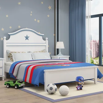 Детски мебели Американската бебешко легло едно легло за момчета от масивно дърво комплект мебели за детска стая за момиченце принцеса