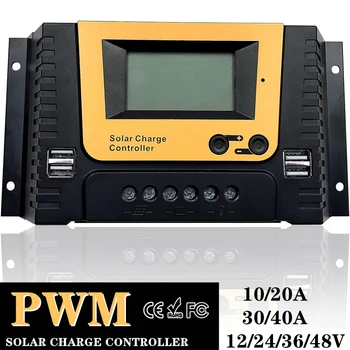 Контролер за Слънчеви литиева батерия PWM с USB порт 40A 4 Подходящ за регулатора на слънчеви панели литиева батерия 12/24/36/48 В