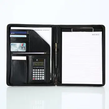 Многофункционален скоба за бизнес документи формат А4 от изкуствена кожа, папка за файлове, куфар за лаптоп с калкулатор, бележник, обвързващи мениджър, подарък