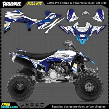 Етикети PowerZone Graphics kit за YAMAHA 14-21 YFZ450R ATV 2014-2021 стикер за мотоциклет 006