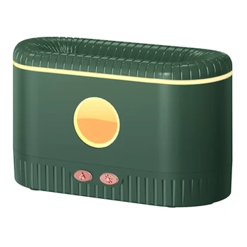 Ултразвуков овлажнител на въздуха, арома-дифузер, симулиращ пламък, безшумен ароматерапевтични дифузор етерично масло зелен цвят